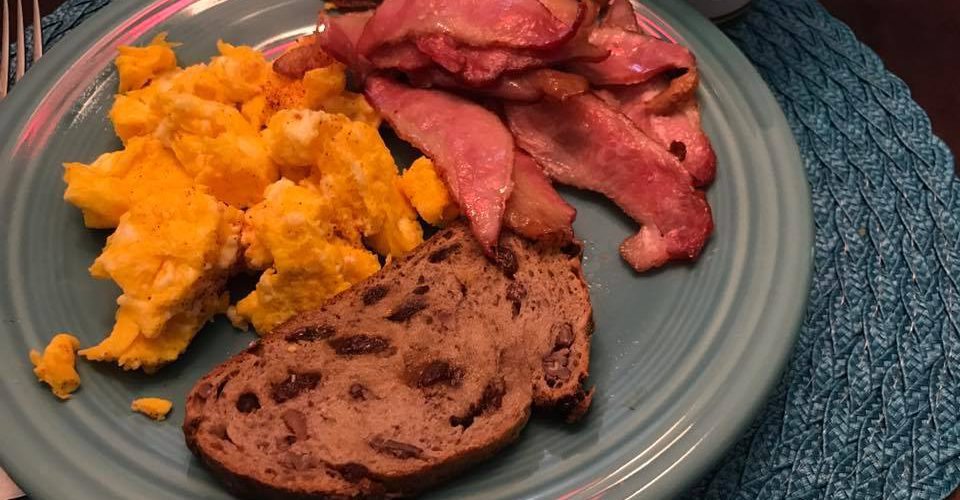 We have our first eggs!!!! And thus our first egg breakfast!